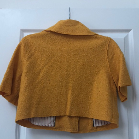 Mustard Gold Wool Blend Crop Jacket - Picture 4 of 5